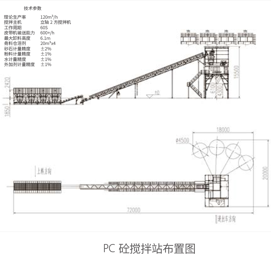 PC砼搅拌站布置图